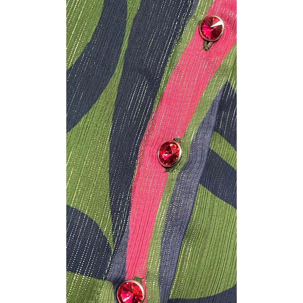 Alden Adair Adele Dress L Ribbon Green Pink Mini NWT - Picture 10 of 16